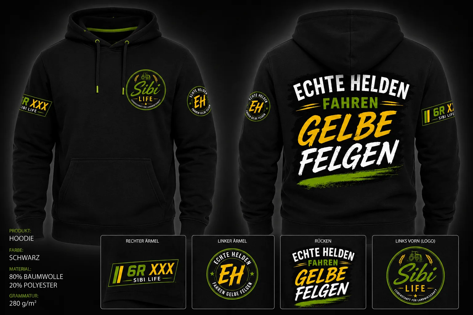 SIBI LIFE Hoodie – Produktansichten und Details